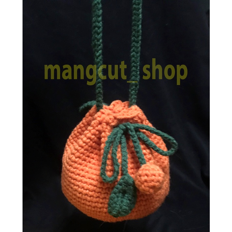 Túi đựng lì xì quả cam đáng yêu cho bé, túi len handmade