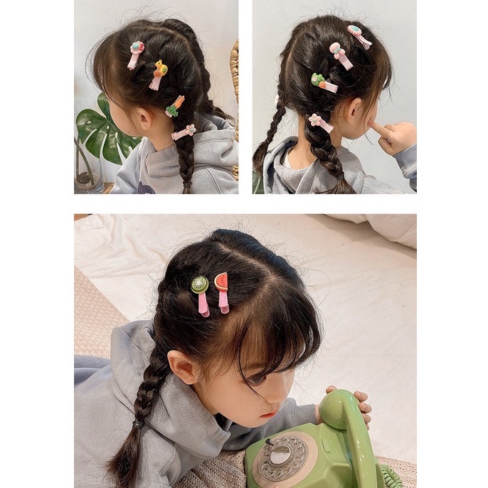 Sét 10 Kẹp Tóc Nhiều Hình Đáng Yêu Cho Bé