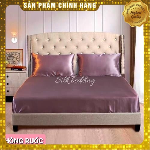 💢BIG SALE💢 Drap phi lụa ga trải giường lẻ bọc nệm 1m6, 1m8 x2m, ga nệm bo chun phi lụa mịn mát - Xưởng may phi lụa