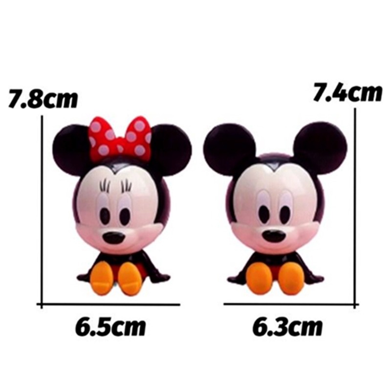 Set 2 Phụ Kiện Trang Trí Bánh Kem Hình Chuột Mickey Minnie Dễ Thương