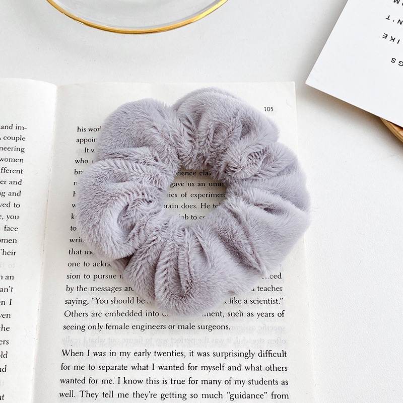 Dây buộc tóc scrunchies lông ngắn nhiều màu cực xinh