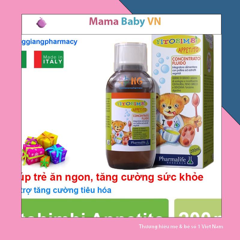 Fitobimbi Appetito siro ăn ngon giảm biếng ăn cho bé giúp bé hấp thu dinh dưỡng hiệu quả Chai 200ml  Mamababyvn