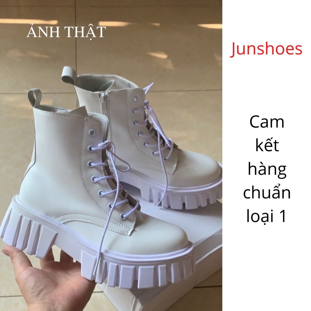 [CÓ SẴN] Boot ulzzang cao cổ 10cmcm buộc dây kéo khóa đế cao 5.5cm màu đen/trắng cá tính đẹp mới xinh thời trang | WebRaoVat - webraovat.net.vn