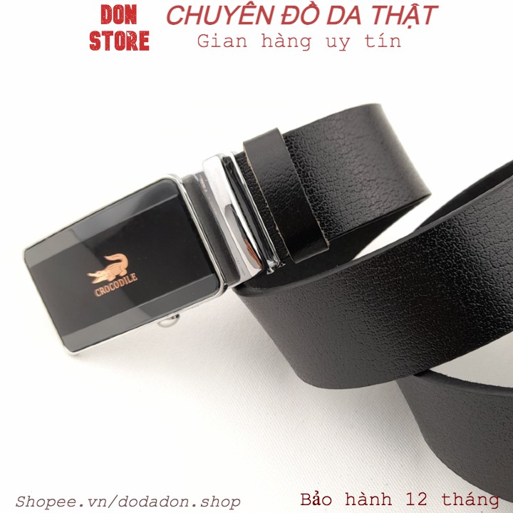 [Da Thật 100%] Thắt Lưng Nam Khóa Tỳ Siêu Chống Trượt (dây trơn)- Dây Da Bò Thật (Bảo hành 12 tháng)