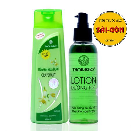 Bộ Đôi: Dầu Gội Hoa Bưởi 400ml + Lotion Dưỡng Tóc 150ml