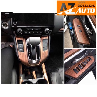 CRV, Bộ ốp nội thất vân gỗ xe honda CRV 2018-2023- 5 chi tiết (hàng đẹp)