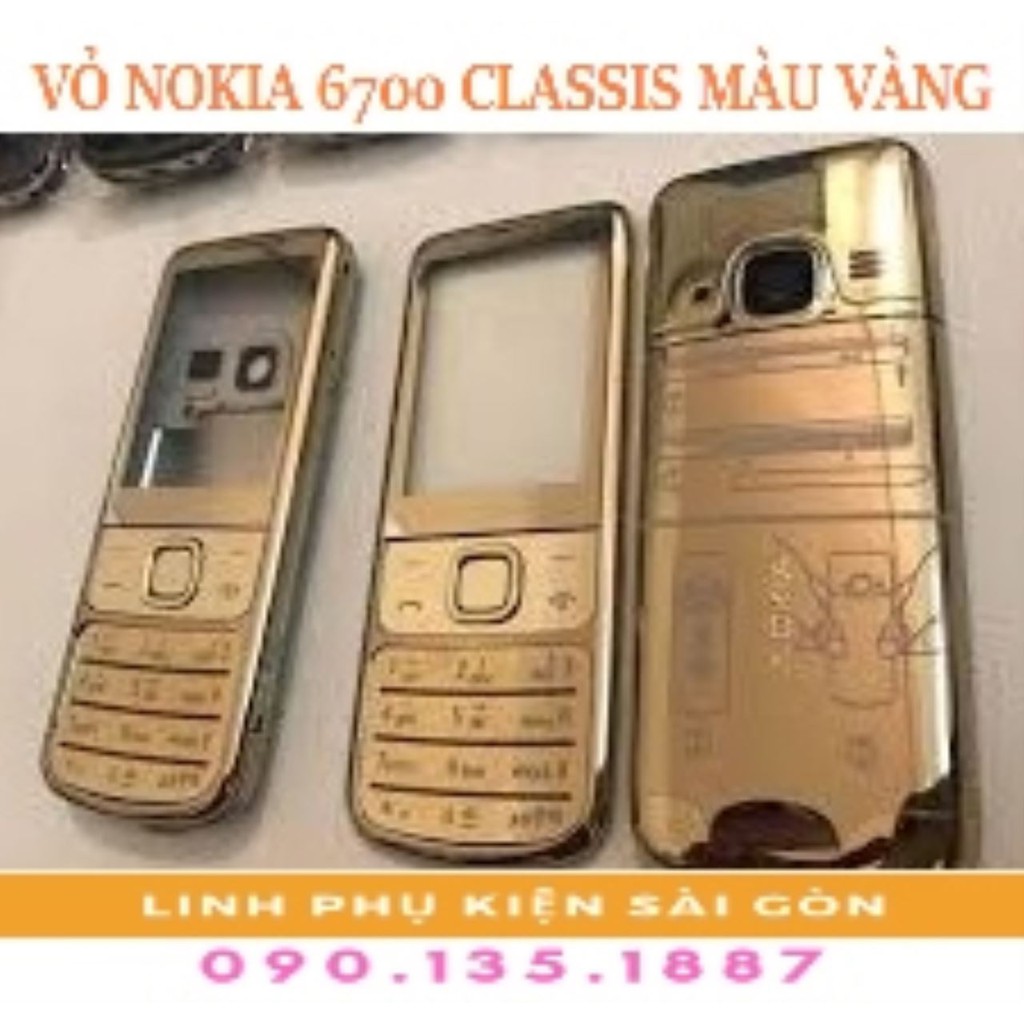 VỎ PHÍM NOKIA 6700 CLASSIS MÀU VÀNG