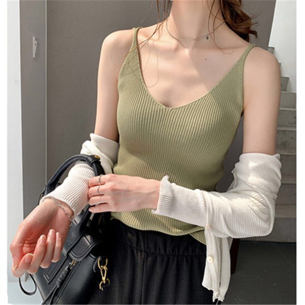 Áo hai dây len nữ cao cấp vải len 100% co dãn tốt , áo len 2 dây hàng quảng châu
