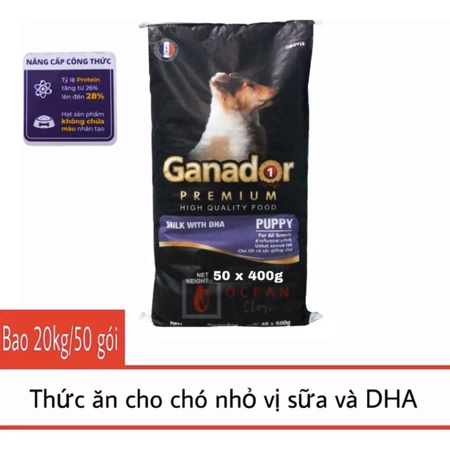 [LXPET] Thức ăn GANADOR PUPPY cho chó con vị sữa & DHA bao 20kg