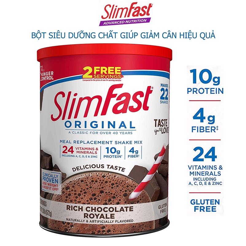 Bột đạm Slimfast protein, orgain organic protein, fit cân nặng, nội địa Mỹ