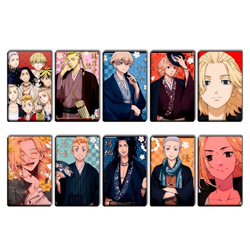 Set 10 Thẻ Dán Hình Anime Tokyo Revengers Trang Trí
