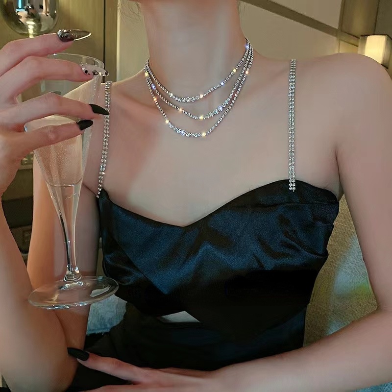 Hàng Mới Về Vòng Đeo Sát Dây Xích Nhiều Lớp Thiết Kế Đơn Giản Cá Tính Thời Trang Nhật Hàn Cho Nữ