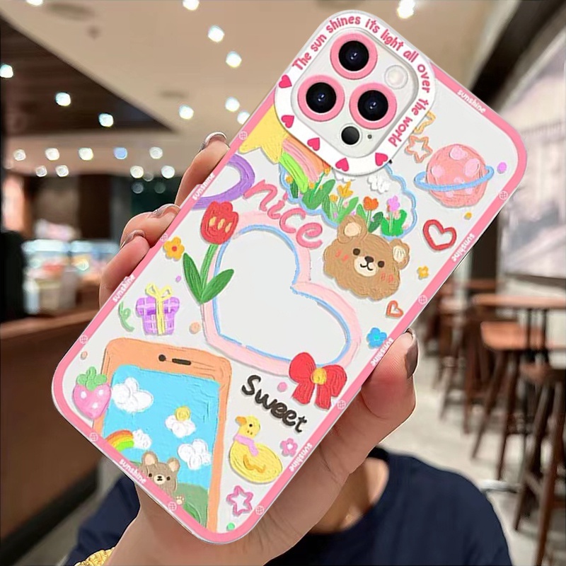 Ốp Điện Thoại Silicon Mềm Trong Suốt In Hình Hoa Thời Trang Cho iPhone 11 12 13 Pro MAX X XR XS MAX 12 Pro 6 6S 7 8 Plus