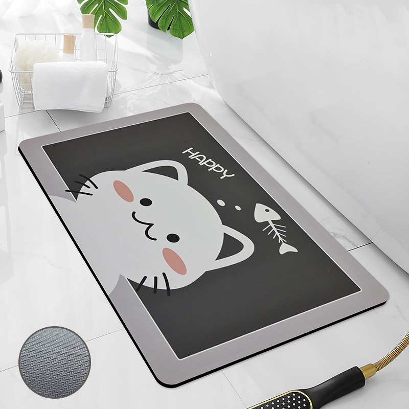 Thảm lót cửa chùi chân MENGNI mềm mại thấm hút tốt chống trượt dành cho phòng tắm