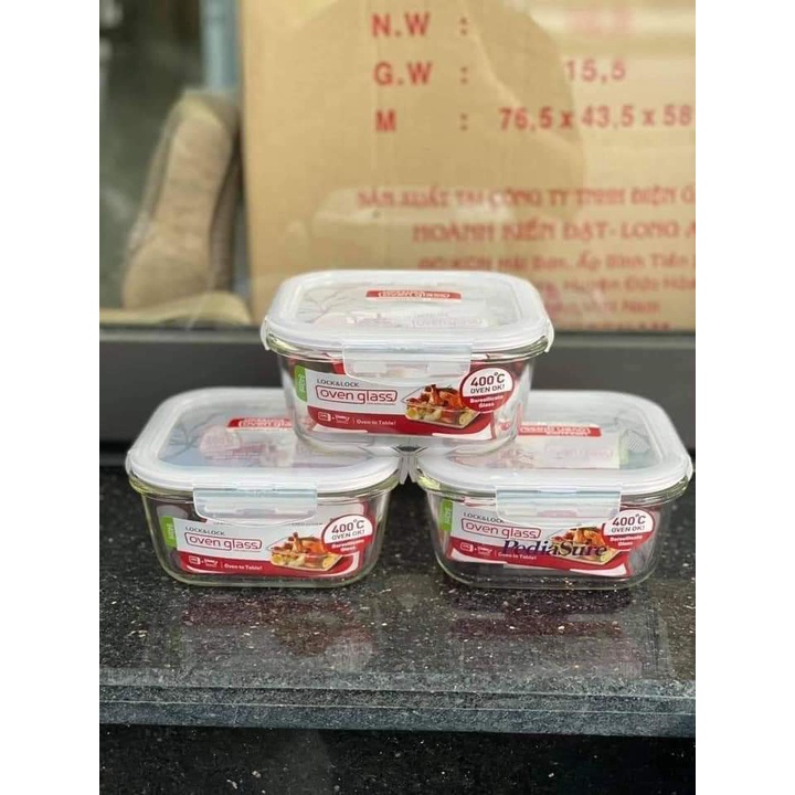 Hộp thủy tinh chịu nhiệt LOCK&LOCK chính hãng. Hộp vuông 840ml và các size