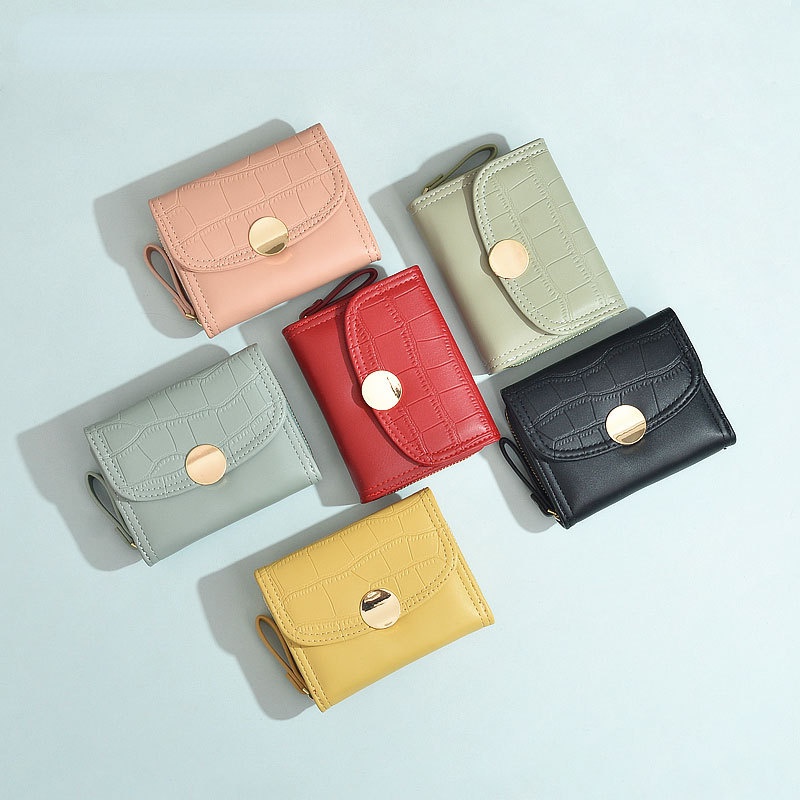Ví nữ nhiều ngăn bỏ túi Ngắn Da PU cầm tay mini gập nhỏ gọn đẹp thời trang dễ thương cao cấp da giá rẻ ví đựng tiền xuĐa Năng Thiết Kế Xinh Xắn Cho Nữ