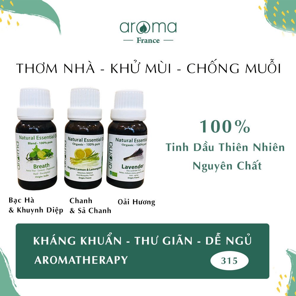 Tinh Dầu Xông Phòng AROMA Breath , Chanh Sả Chanh , Oải Hương Khô 10ml