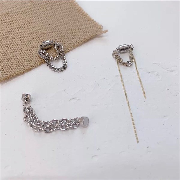 Bông tai Mushroom Lee - nam châm dây xích bi