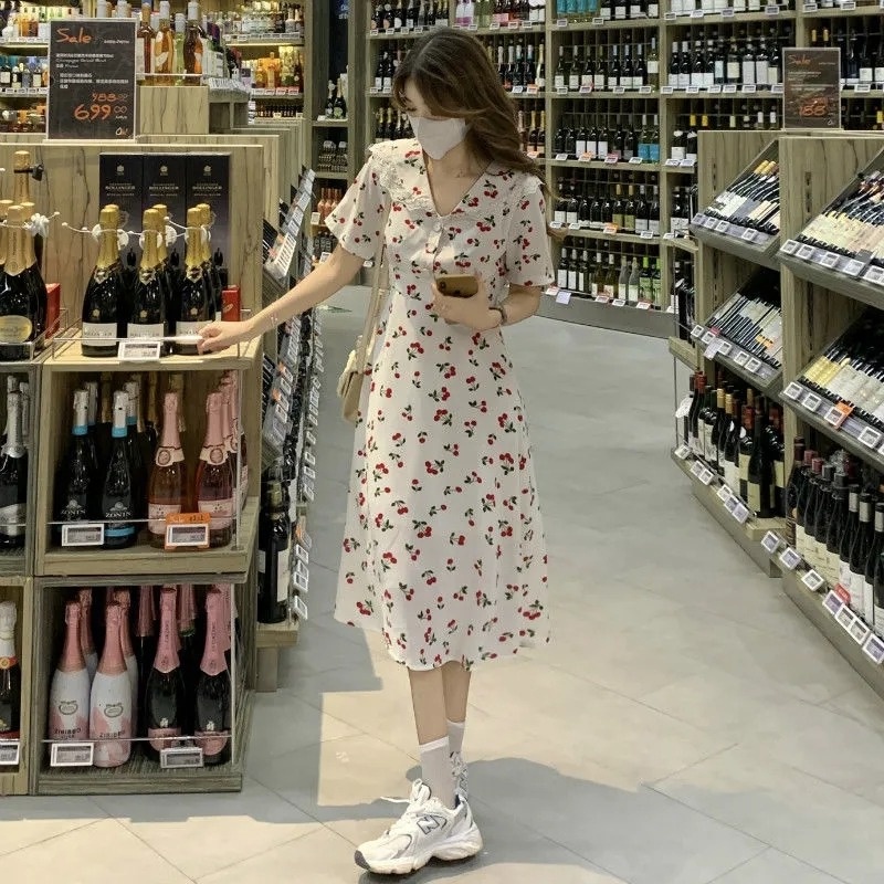 Đầm hoa Perty dáng ôm phong cách Hàn Quốc thời trang mùa hè xinh xắn dành cho nữ