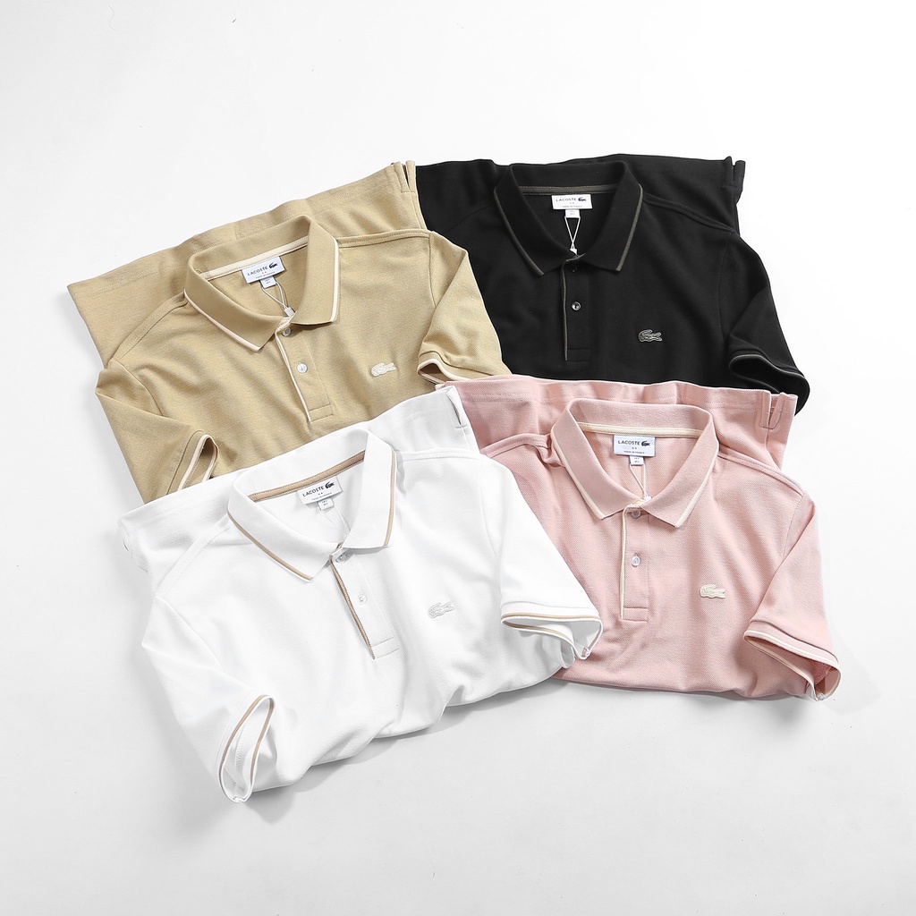 Áo Polo LACOSTE phối viền cổ vải cotton Pique 2 chiều