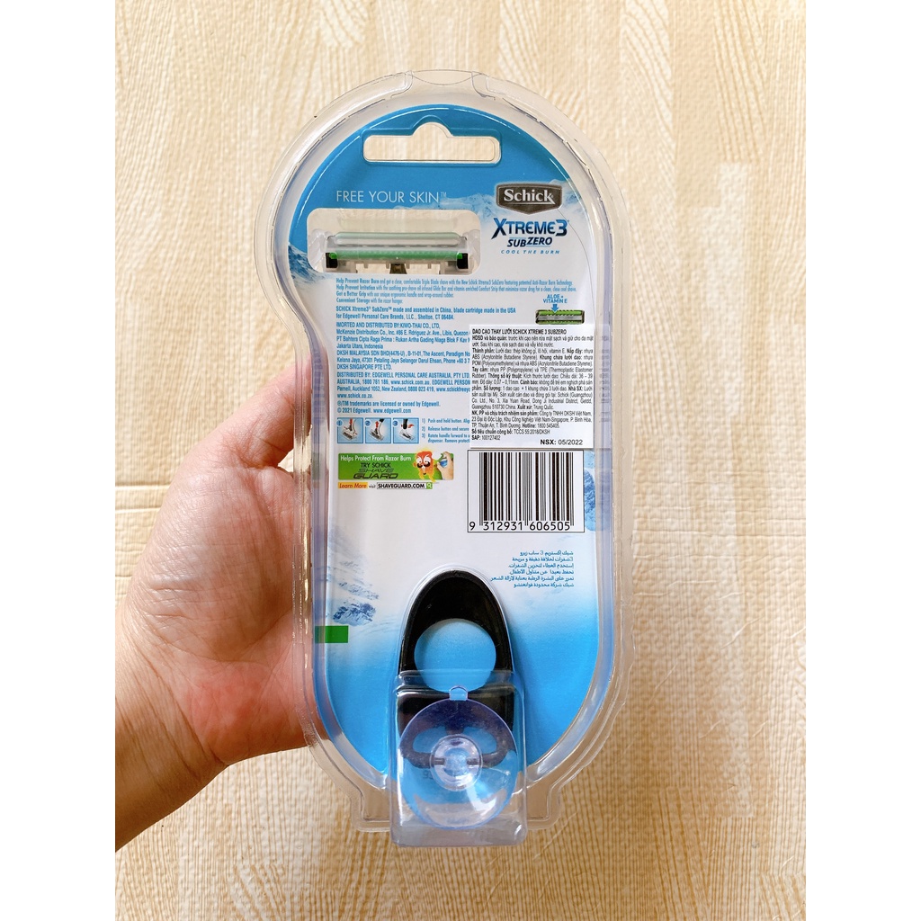 Dao cạo râu thay lưỡi SCHICK XTREME 3 SUBZERO(Tặng thêm 1 lưỡi đi cùng)