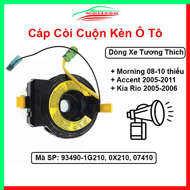 Cáp Còi Cho Xe - MORNING 08-2010 BẢN THIẾU, ACCENT 2005-2011, KIA RIO 2005-2006 Mã 93490-1G210, 0X210, 07410