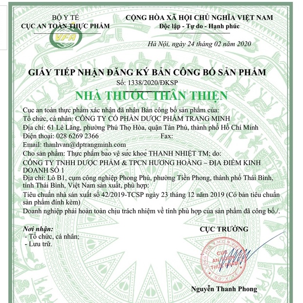 THANH NHIỆT TM - Hỗ trợ thanh nhiệt, giải độc, mát gan, làm giảm các triệu chứng nổi mề đay, mẩn ngứa, rôm sảy (60 viên)