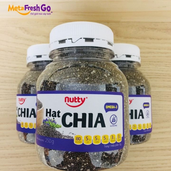 Hạt Chia Nutty Chuẩn Chất Lượng Hạt Sạch, Đều, Heathy, Hỗ Trợ Giảm Cân | Meta freshgo