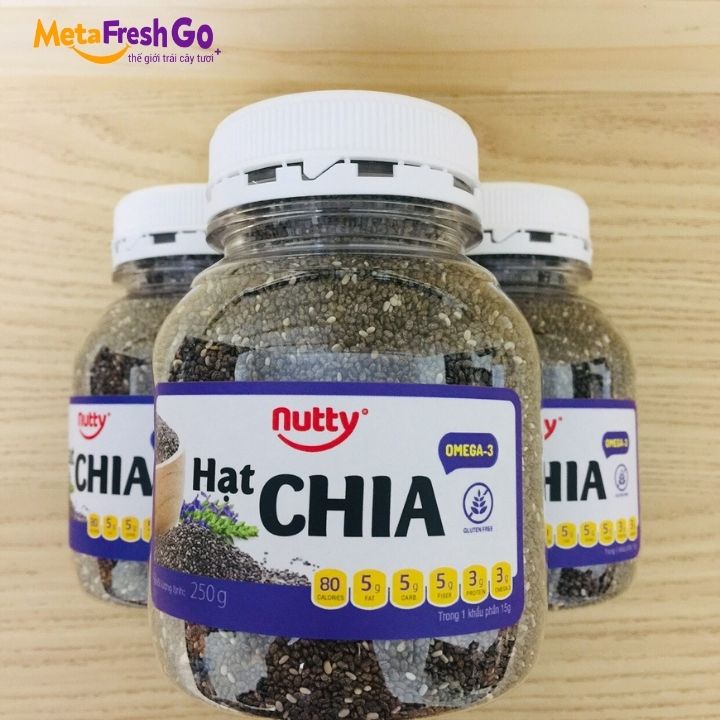 Hạt Chia Nutty Chuẩn Chất Lượng Hạt Sạch, Đều, Heathy, Hỗ Trợ Giảm Cân | Meta freshgo