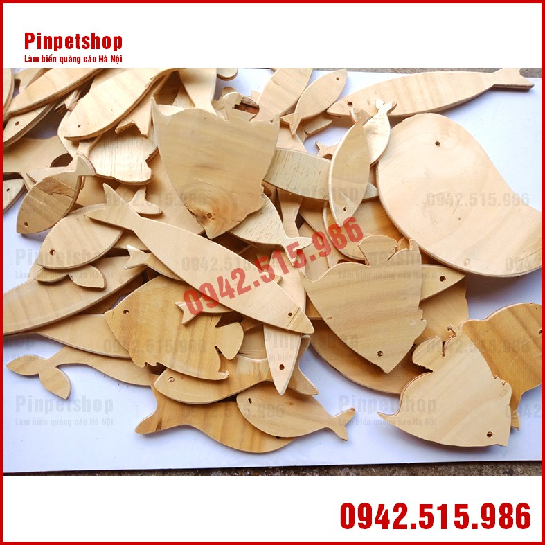 Combo bộ cá gỗ treo tường gỗ polywood dày 5mm
