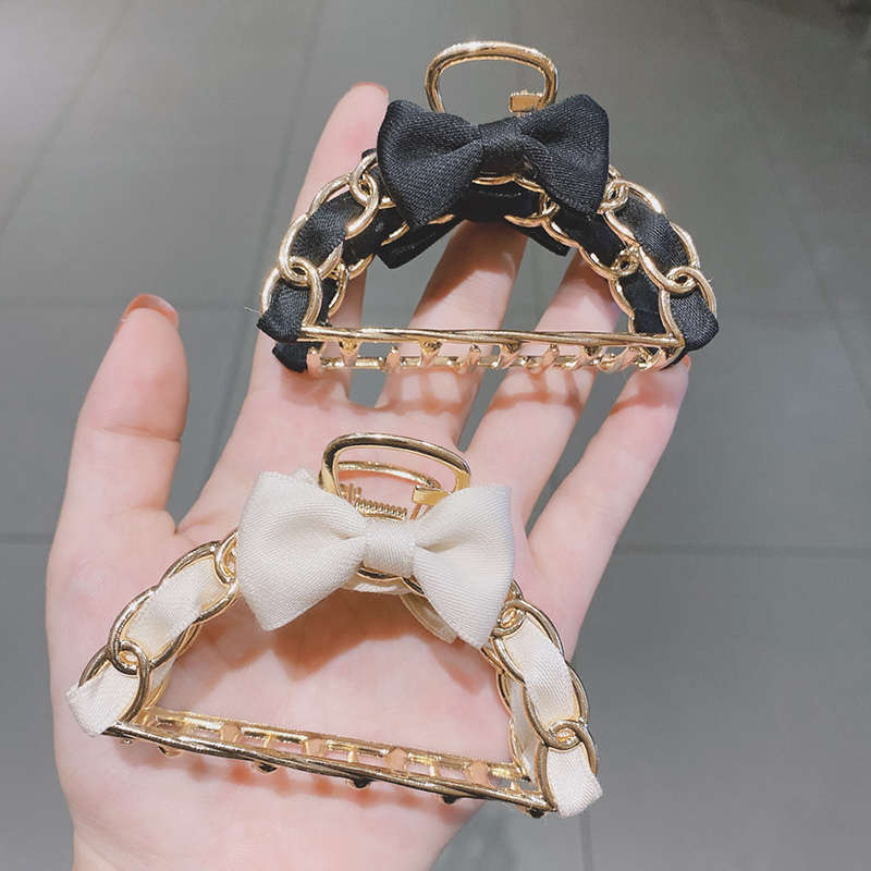 Bow-knot Metal Grabbing Clip Hairpin Back of Head Hairpin Hair Grab Bath Hair Clip Headdress