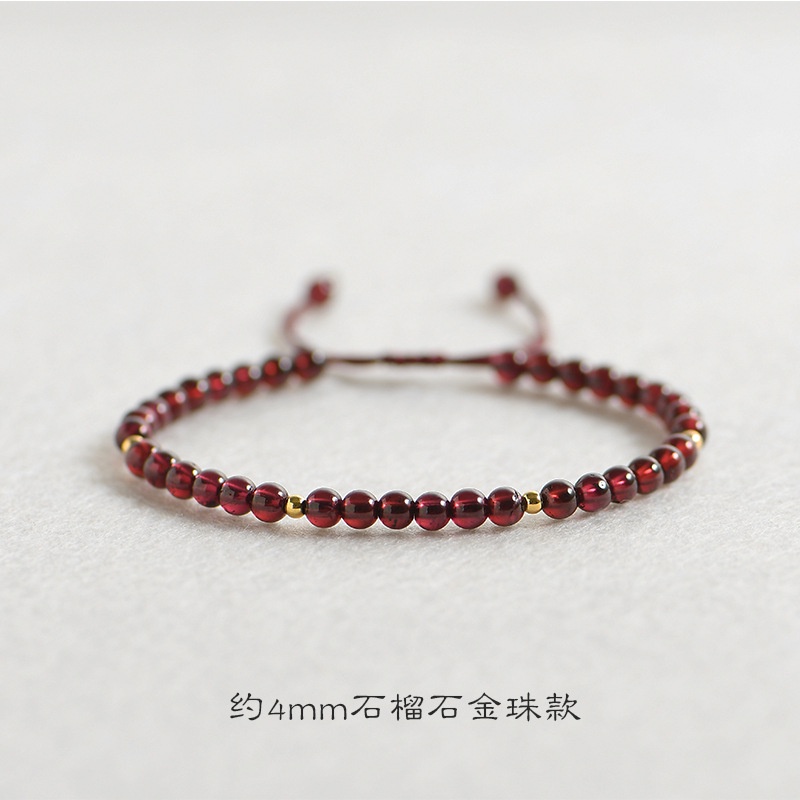 Vòng Tay Chuỗi Hạt Đá Garnet Tự Nhiên Thời Trang Cho Nữ