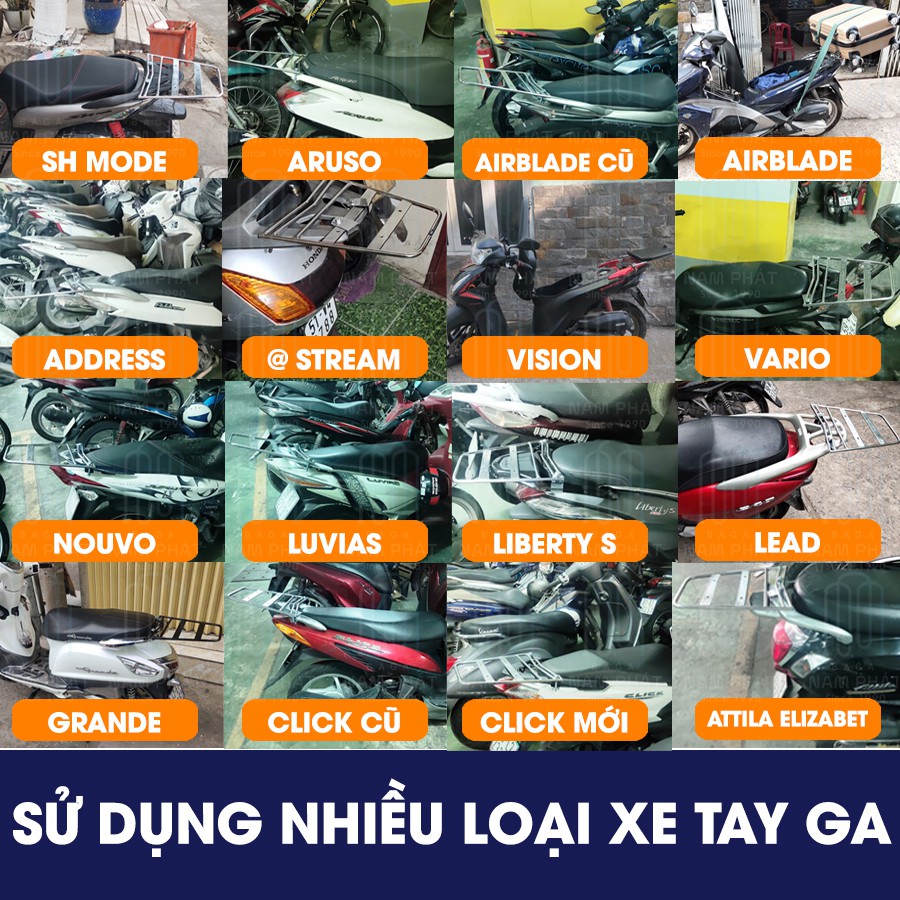 BAGA NỐI SAU PHƯỢT NAM PHÁT NHIỀU LOẠI XE CHỞ HÀNG, VALI, PHƯỢT, THÙNG GIVI