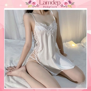 Váy ngủ lụa sexy ko có mút ngực cao cấp Đầm mặc nhà gợi cảm quyến rũ LD1136