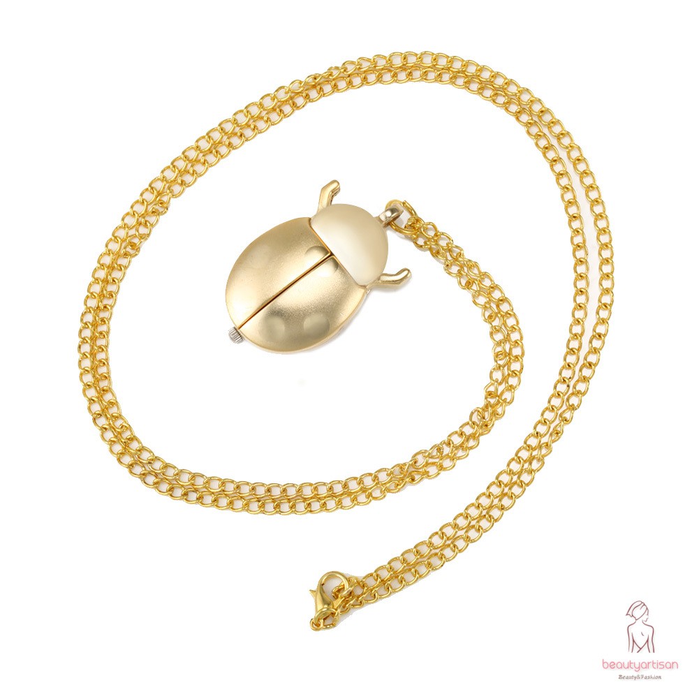 Đồng hồ kim vỏ hình con bọ màu hoàng kim sang trọng có dây đeo độc đáo