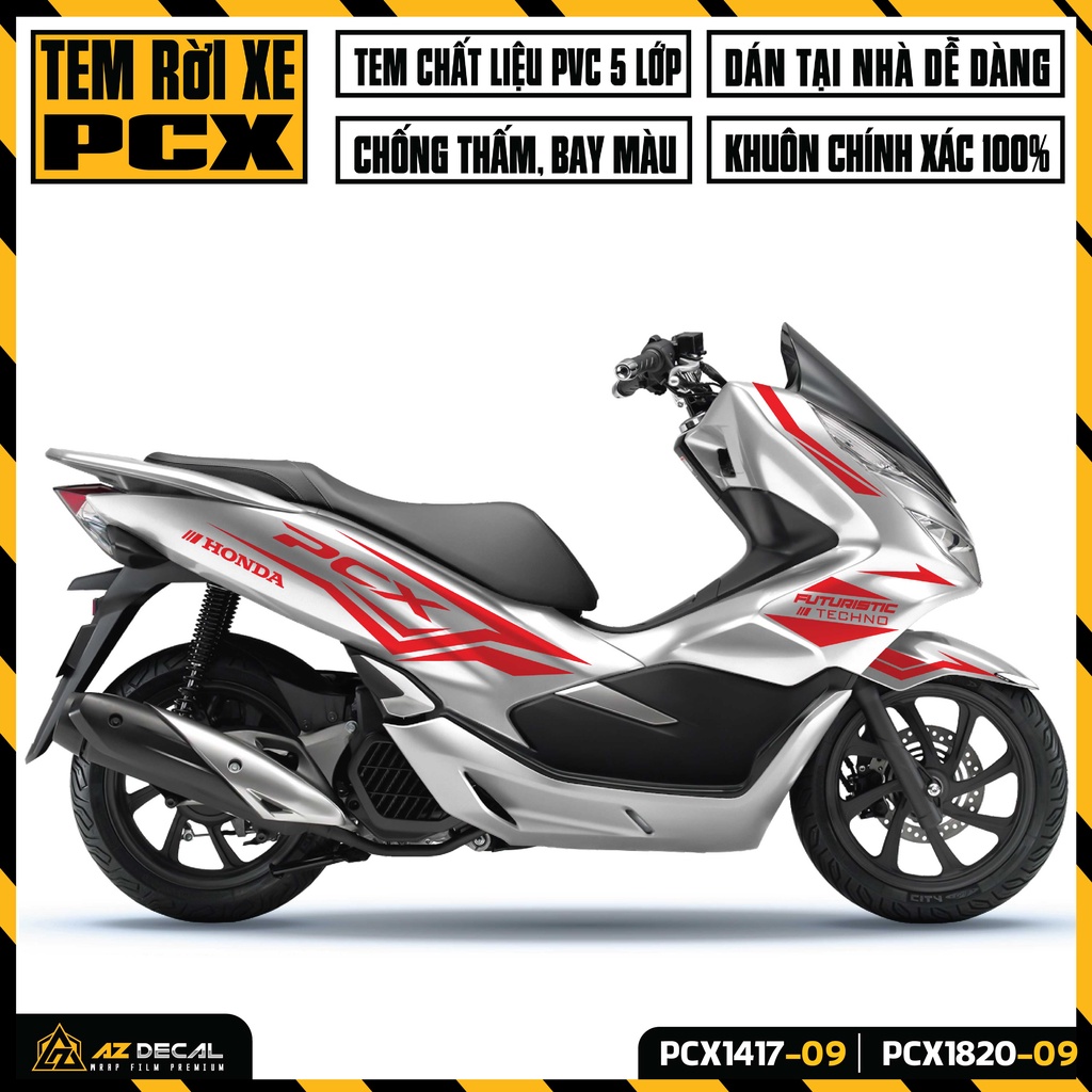 Tem Rời Dán Xe Máy PCX Mẫu Futuristic Technology | PCX-09 | Decal Chế PCX 125 150 160 Chống Nước, Bền Màu