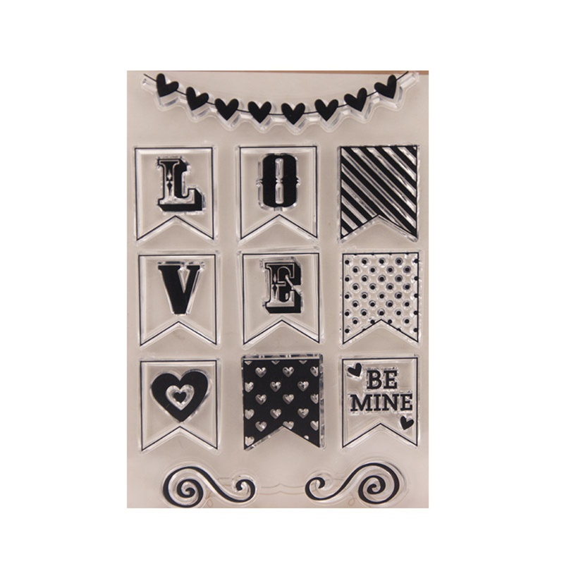 Con dấu silicone trong suốt họa tiết chữ Love dùng trang trí album ảnh DIY