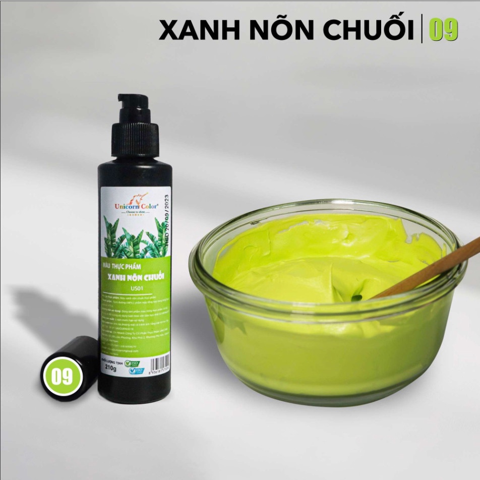 Màu thực phẩm 210g - Xanh nõn chuối MS09  - Unicorn color