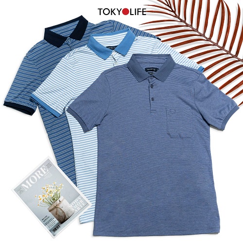 Áo Polo Nam Cotton Cao Cấp, Basic Sang Trọng Lịch Lãm TOKYOLIFE cổ Đức có chân I7POL500G