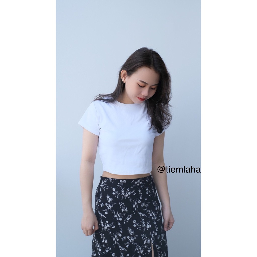 AÓ CROPTOP ÔM TAY NGẮN BASIC XINH XẮN 5 MÀU