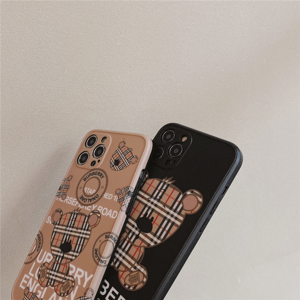 Ốp điện thoại nhựa mềm họa tiết chú gấu thích hợp cho iPhone 14 13 12 11 PRO MAX 7/8plus X / XS XR XSMAX