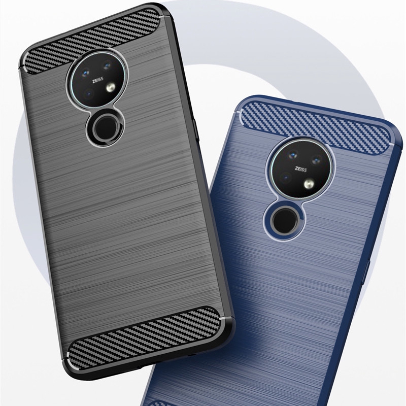 Ốp điện thoại silicon mềm vân sợi Carbon chống sốc cho Nokia 7.2 7 6.1 Plus 8 8.1 5 Nokia3.2 3.2 2.2 2019