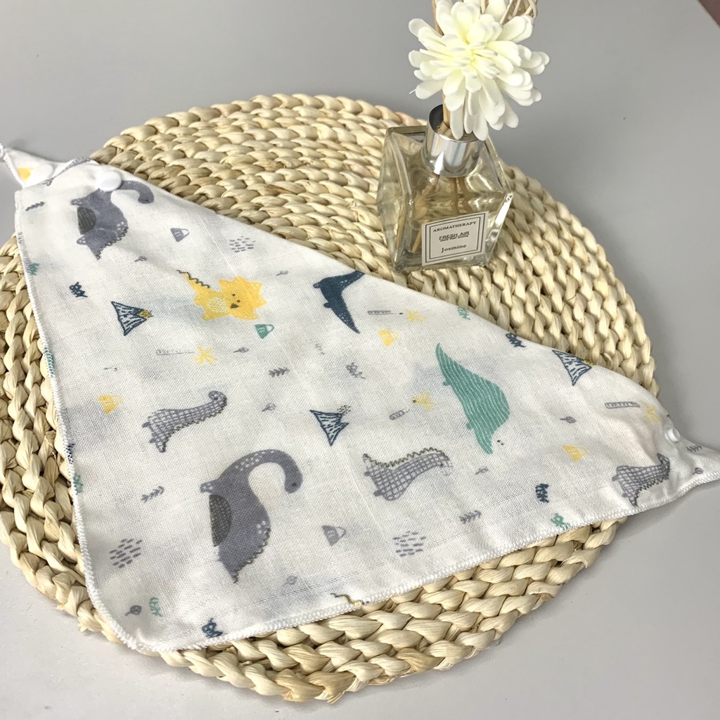 yếm ăn dặm cho bé, yếm tam giác cúc bấm in nhiều hình ngộ nghĩnh đang yêu - MAMI.ITIT