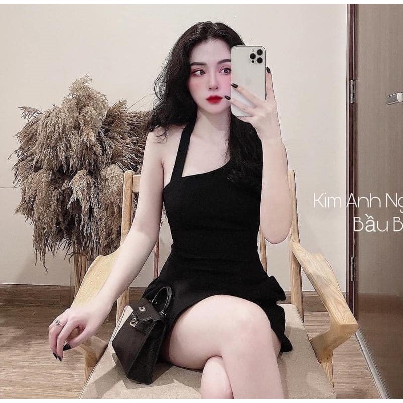 Váy yếm cổ chéo Shynstores hàng thiết kế dáng ôm có size | BigBuy360 - bigbuy360.vn