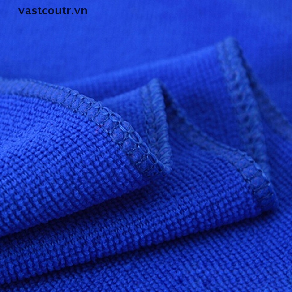 5 Khăn Lau Xe Hơi Vải Microfiber Màu Xanh Dương