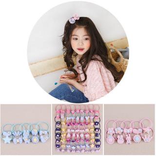 Set 10 Dây Cột Tóc Hoạt Hình Dễ Thương Cho Bé Gái