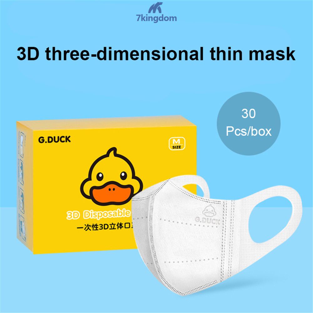 Có 30 Chiếc 3D Người Lớn/Trẻ Em Bỏ Mặt Nạ G. Vịt Vàng Nhỏ Vịt 3 Lớp Khẩu Trang Đóng Hộp Cá Tuyết