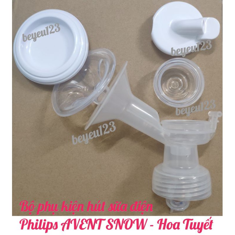 1 Bộ phụ kiện hút sữa Avent Hoa Tuyết - phụ kiện thay thế dùng chung Máy hút sữa điện đơn Philips AVENT SNOW
