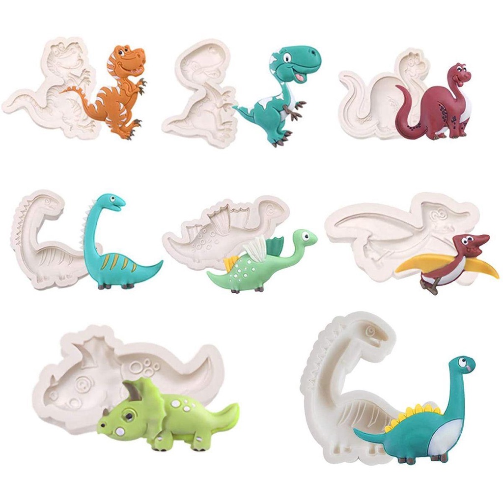 Khuôn Silicon Làm Bánh Kẹo Hình Khủng Long Dễ Thương