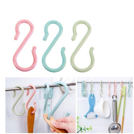 (LẺ 1) Móc Chữ S Nhựa Cao Cấp Treo Quần Áo - Treo Đồ Đạc, Treo Móc Khóa Đa Năng Linh Hoạt 2194 Shop Kho Tổng Vp88